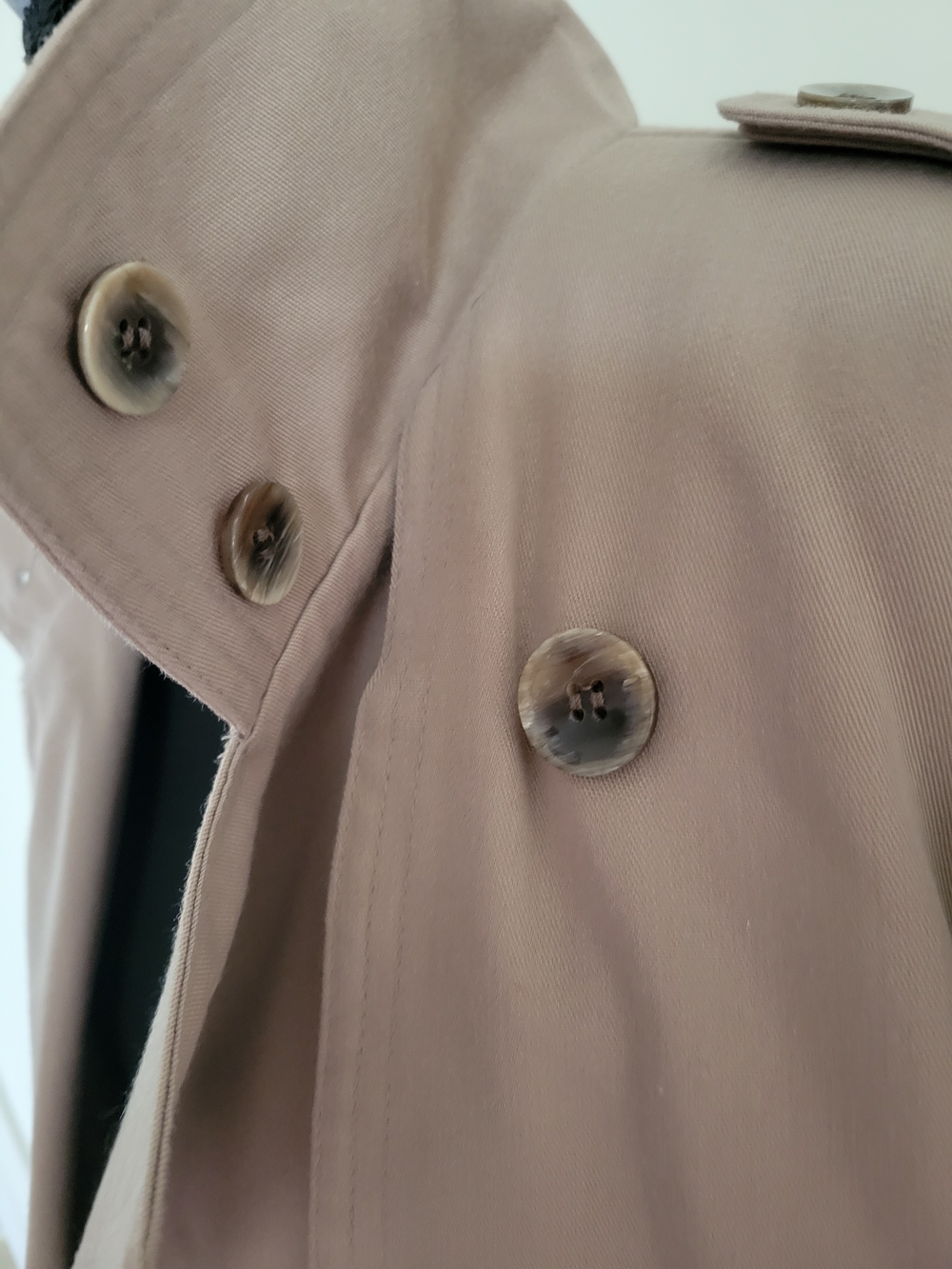 Vtg London Fog Double Breasted Long Trench Coat Tan Beige Light Academia 8 - Picture 7 of 13